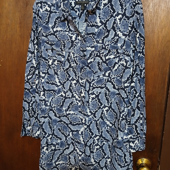 Banana Republic Navy and White Patterned Dress - Picture 5 of 5